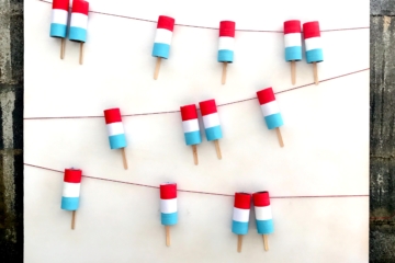 Patriotic Popsicle Garland | 4th of July | Party Decor | Red, White and Blue | America | Americana | Independence Day | Fourth of July | 4th of July Decorations | American Decor | DIY Party | DIY Decor | Six Clever Sisters