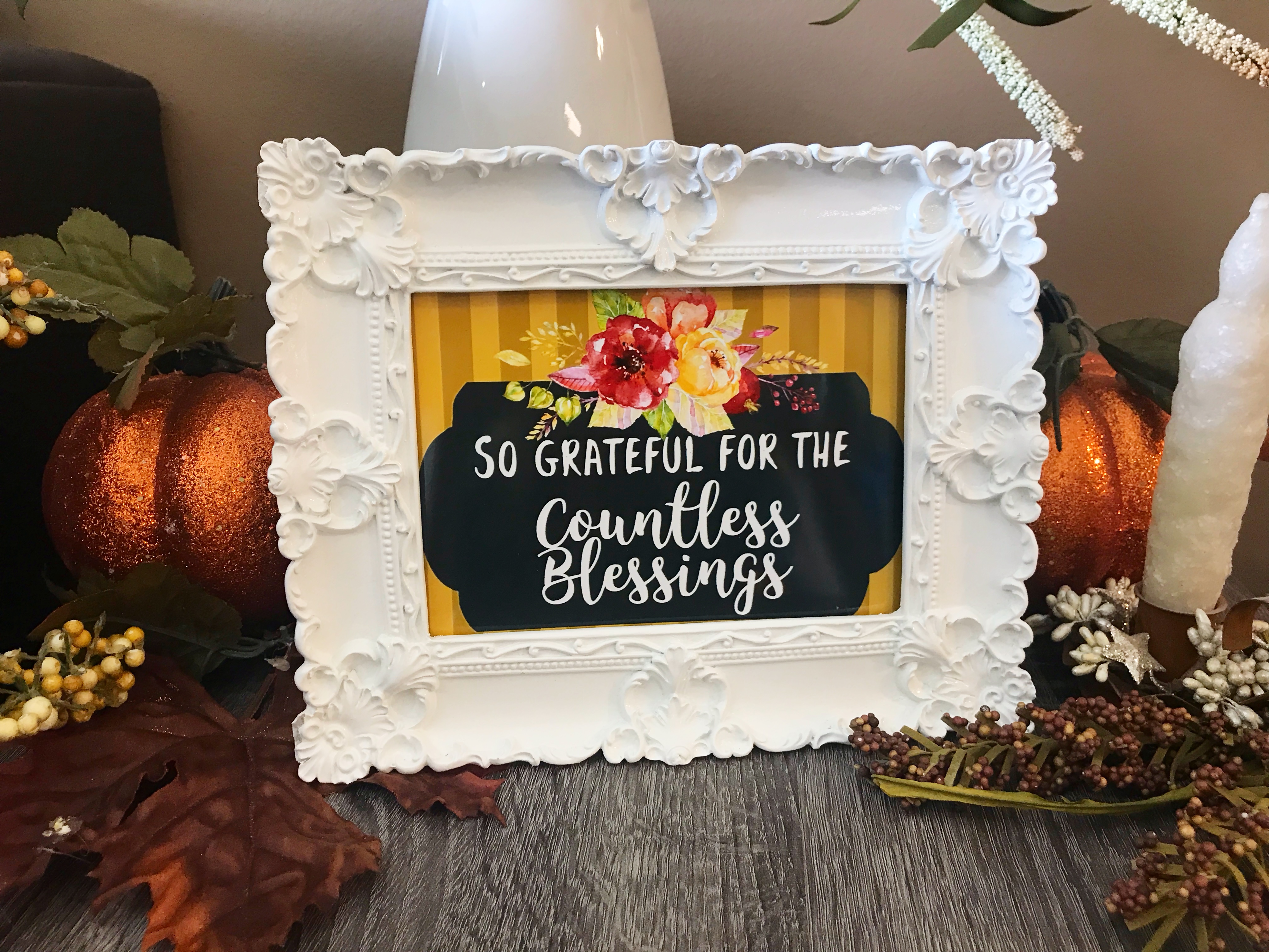 Fall Printable | Thanks | Thankful Printable | Thanksgiving | Fall 2019 | Blessings Printable | Free Download | 5x7 | 8x10 | Six Clever Sisters