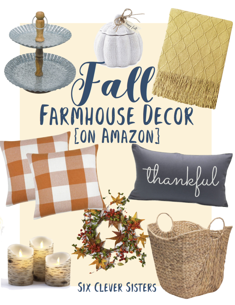 Fall | Farmhouse | Decor | Fall Decor | Home | Home Decor | Fall 2019 | Holidays | Decorating | Fall Farmhouse | Rustic | Autumn Decor | Thanksgiving | Thanksgiving Decorating | Halloween | Amazon | Amazon Finds | Fall Amazon | Six Clever Sisters