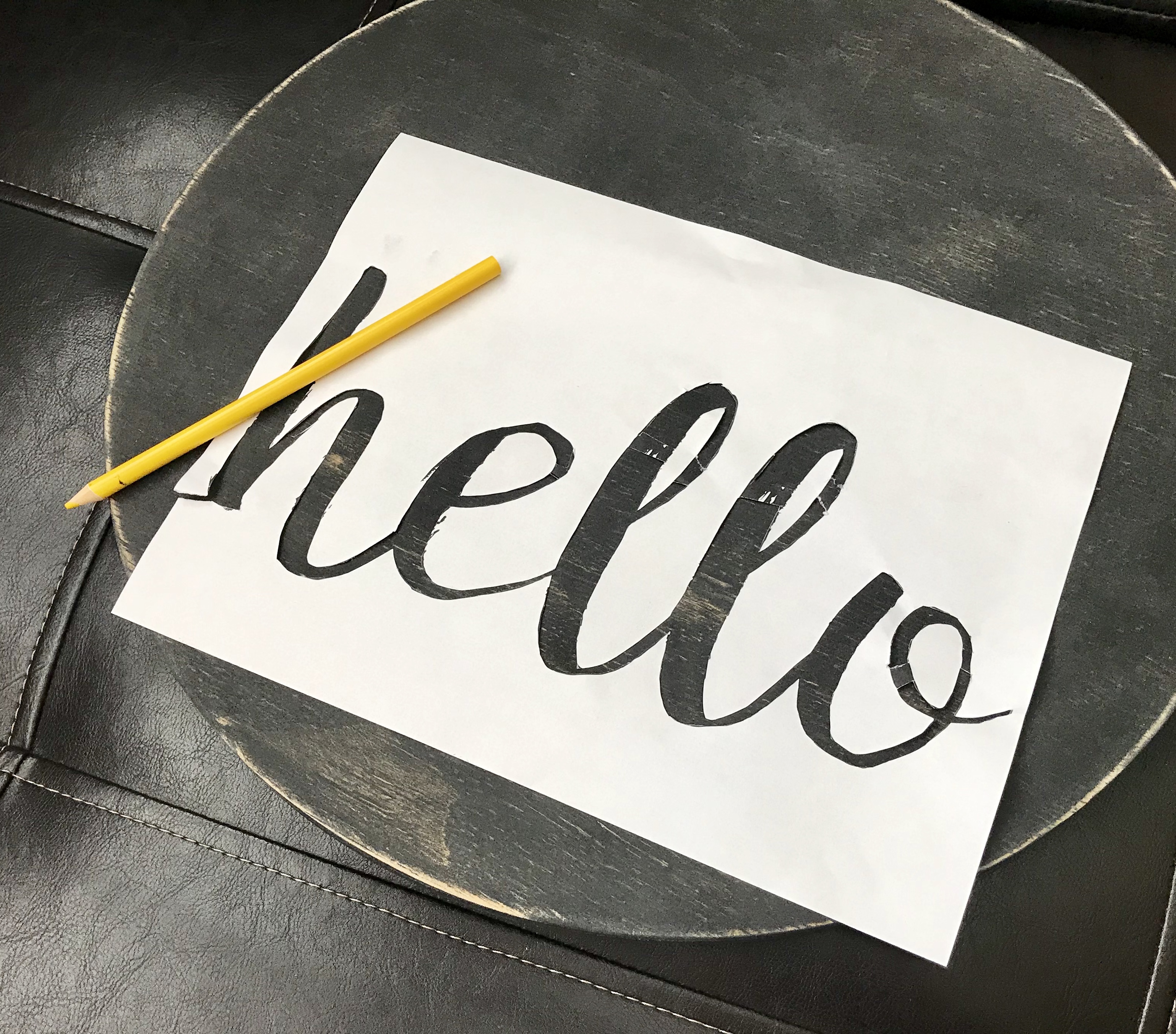 DIY Front Door Hello Sign | Wood Sign | Wood Sign Tutorial | Hello Sign | Lettering | How to Make a Wood Sign | Fall | Autumn | Fall Decor | Winter 2019 | Buffalo Plaid | Burlap | Rustic | Farmhouse | Chic | Home | Home Decor | How to | Six Clever Sisters