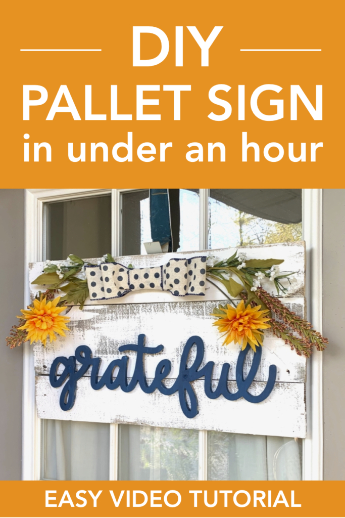 Fall Wooden Pallet Sign DIY | Easy Farmhouse Project | Pallet Wood Project | DIY Pallet | Easy Fall Decor | Fall Sign | Fall Wreath | Fall Craft | Easy Pallet Project | Six Clever Sisters