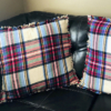 Simple Frayed Edge Pillows | Fall Decor | Home Decor | Throw Pillows | DIY Pillows | Living Room | Fall | Christmas | Christmas Decor | Flannel | Flannel Pillows | Homespun | Frayed Edge | Easy Sewing | Plaid Pillow