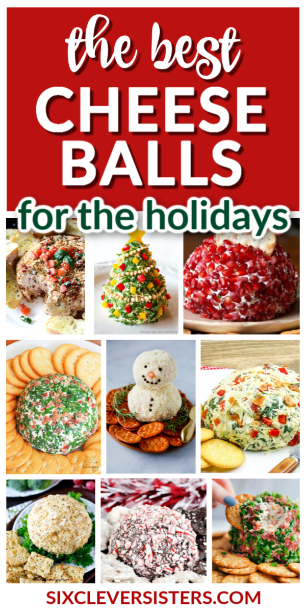 Cheeseball Recipes | Holiday Appetizers | Christmas Recipes | Thanksgiving Recipes | Party Food | Party Appetizers | Christmas Appetizer | Healthy Appetizers | Keto Appetizer | Keto Recipe | Low Carb Appetizers | Low Carb Recipes | Christmas Cheeseball | Easy Recipes | Easy Holiday Food | Christmas Food Ideas | Party Ideas | Holiday Food | Six Clever Sisters