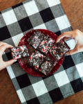 Candy Cane Brownies | Peppermint Brownies | Chocolate Mint Brownies | Chocolate Cookie Bars | Chocolate Mint Bars | Easy 6 Ingredient Brownies | These delicious Candy Cane Brownies use only 6 ingredients - easy to make and sure to please everyone with their chocolate-y gooeyness. Find the recipe at SixCleverSisters.com