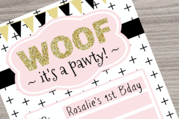 Free Printable Birthday Invitation | Free Printable | Happy Birthday | DIY Invitation | Birthday Party Puppy | Printable Dog Invitation | Puppy First Birthday | Puppy Themed Party | Download this trendy birthday invitation to DIY for your next dog puppy party! On the Six Clever Sisters blog