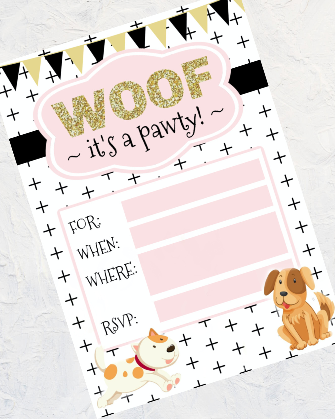 Free Printable Birthday Invitation | Free Printable | Happy Birthday | DIY Invitation | Birthday Party Puppy | Printable Dog Invitation | Puppy First Birthday | Puppy Themed Party | Download this trendy birthday invitation to DIY for your next dog puppy party! On the Six Clever Sisters blog