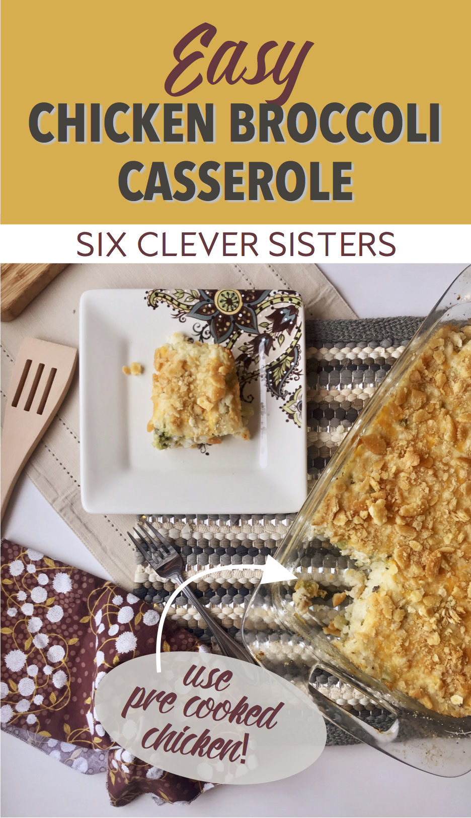 Chicken Broccoli Casserole | Chicken Broccoli Rice | Chicken Broccoli Rice Cheese | Easy Dinner | Budget Friendly Meal | Family Dinner | Weeknight Dinner | Easy Dinner Recipes for Family | Quick Dinner Ideas | Quick Chicken Dinner | Family Dinner Ideas | Chicken Recipes | Casserole | Chicken Casserole | Six Clever Sisters