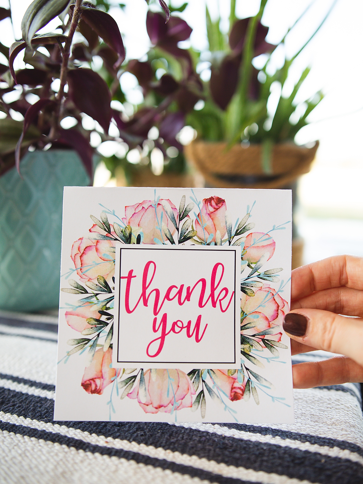 Floral Thank You Cards Printable Free | Thank You Card Printable Free | Free Printable Floral Thank You Cards | Download from the Six Clever Sisters blog!