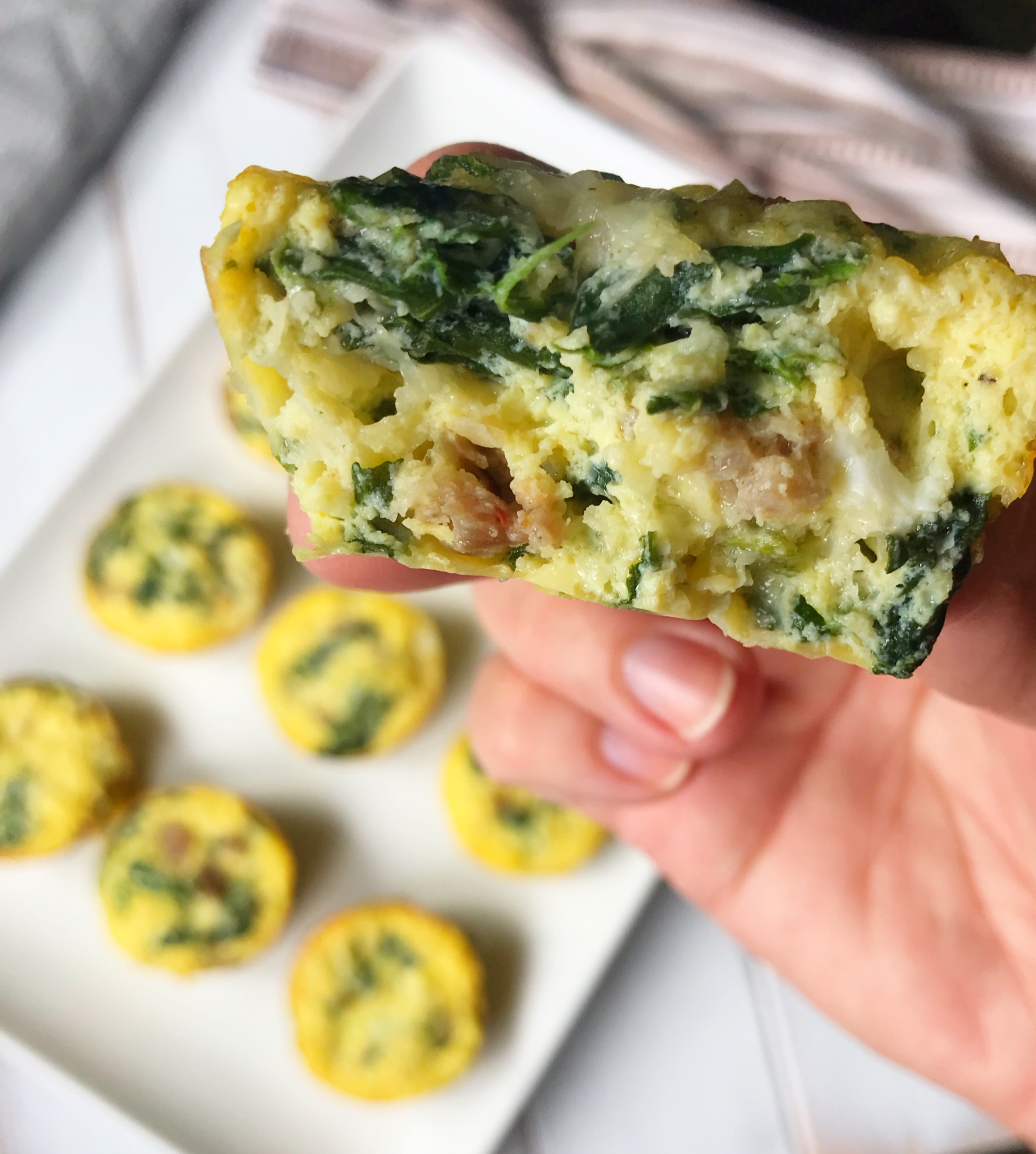 Spinach & Sausage Egg Cups | Spinach Recipes | Sausage Recipes | Egg Recipes | Egg Cups | Breakfast | Low Carb | Keto | Diet | Egg Casserole | Hearty Breakfast | Six Clever Sisters