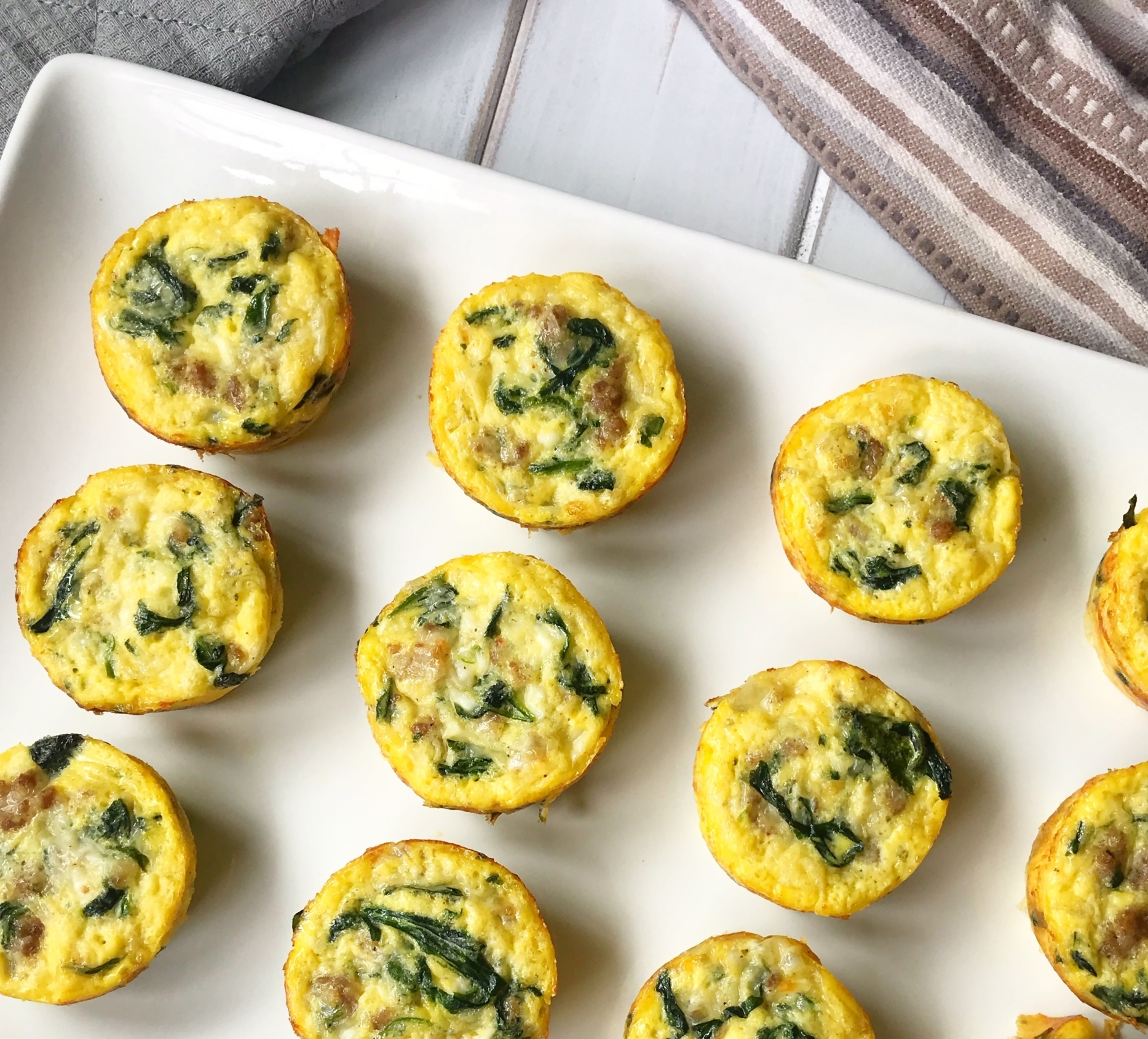 Spinach & Sausage Egg Cups | Spinach Recipes | Sausage Recipes | Egg Recipes | Egg Cups | Breakfast | Low Carb | Keto | Diet | Egg Casserole | Hearty Breakfast | Six Clever Sisters