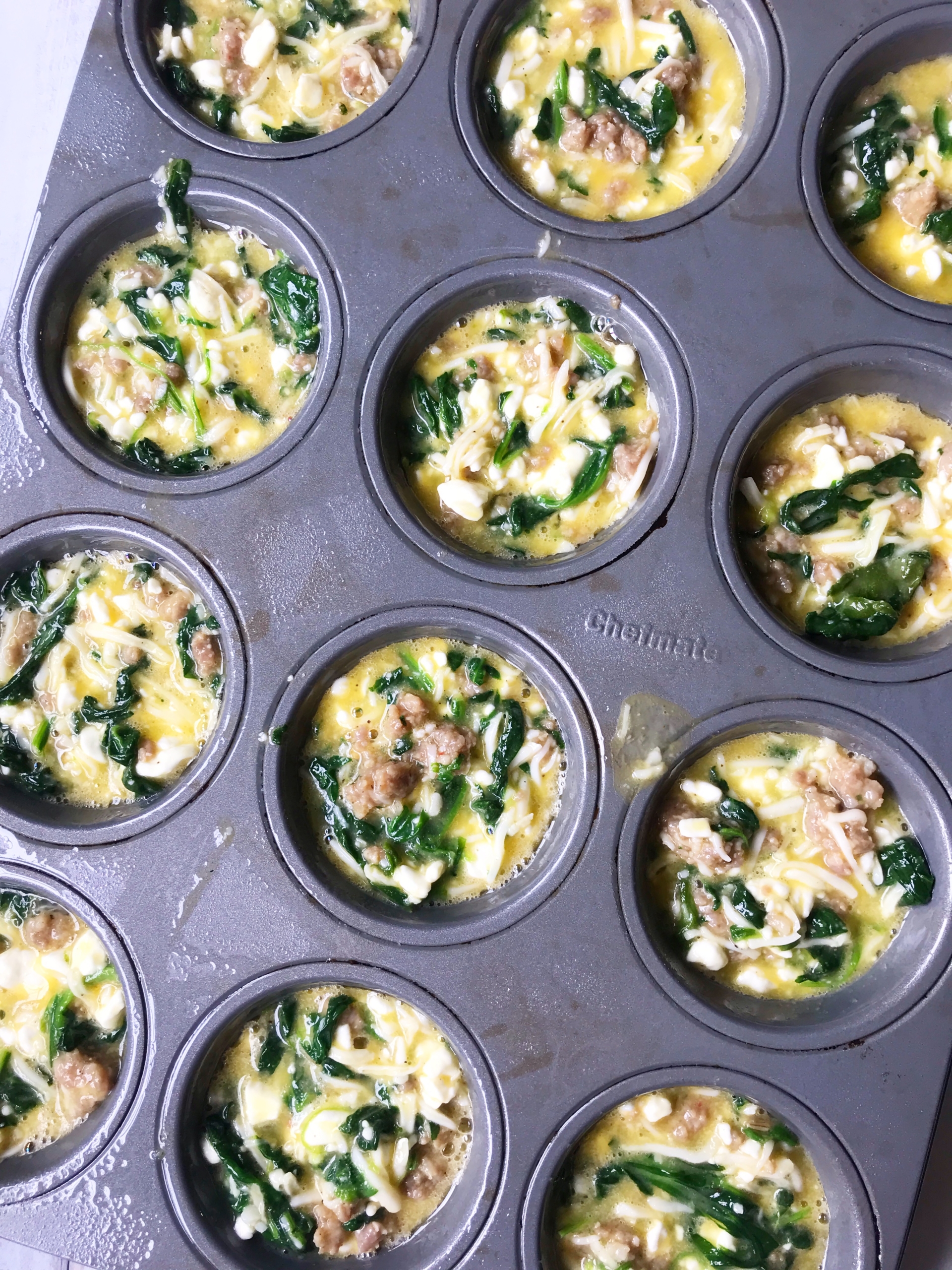 Spinach & Sausage Egg Cups | Spinach Recipes | Sausage Recipes | Egg Recipes | Egg Cups | Breakfast | Low Carb | Keto | Diet | Egg Casserole | Hearty Breakfast | Six Clever Sisters