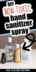 DIY Hand Sanitizer | Hand Sanitizer Spray | DIY Sanitizer | Alcohol-based Hand Sanitizer Spray | This is an easy to make hand sanitizer spray that is alcohol-based but very moisturizing. Find the recipe and tutorial at SixCleverSisters.com