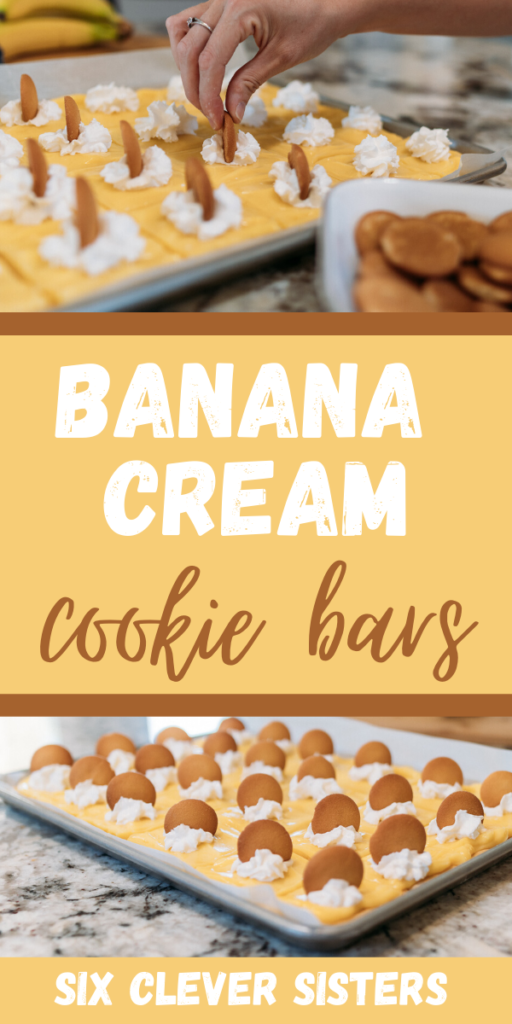 Banana Cream Cookie Bars | Banana Cream Pie Recipe | Banana Cream Pie Cake Recipe | Banana Cream Pie Sheet Cake | Banana Desserts | Banana Dessert Recipes | Banana Desserts Easy | Banana Cream Pie Cookies | Banana Dessert Recipes Easy | This easy banana cream pie cookie bar recipe is one that you can take to any family gathering or party and it will be a crowd favorite! #banana #cake #cookie #dessert #recipe #recipeoftheday #easyrecipe #dessertfoodideas #bananacreampie 