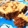 Chocolate Peanut Butter Sheet Cake | Dessert | Cake | Sheet Cake | Dessert for a Crowd | Party Food | Reese's | Chocolate Dessert | Peanut Butter Dessert | Easy Dessert | Six Clever Sisters