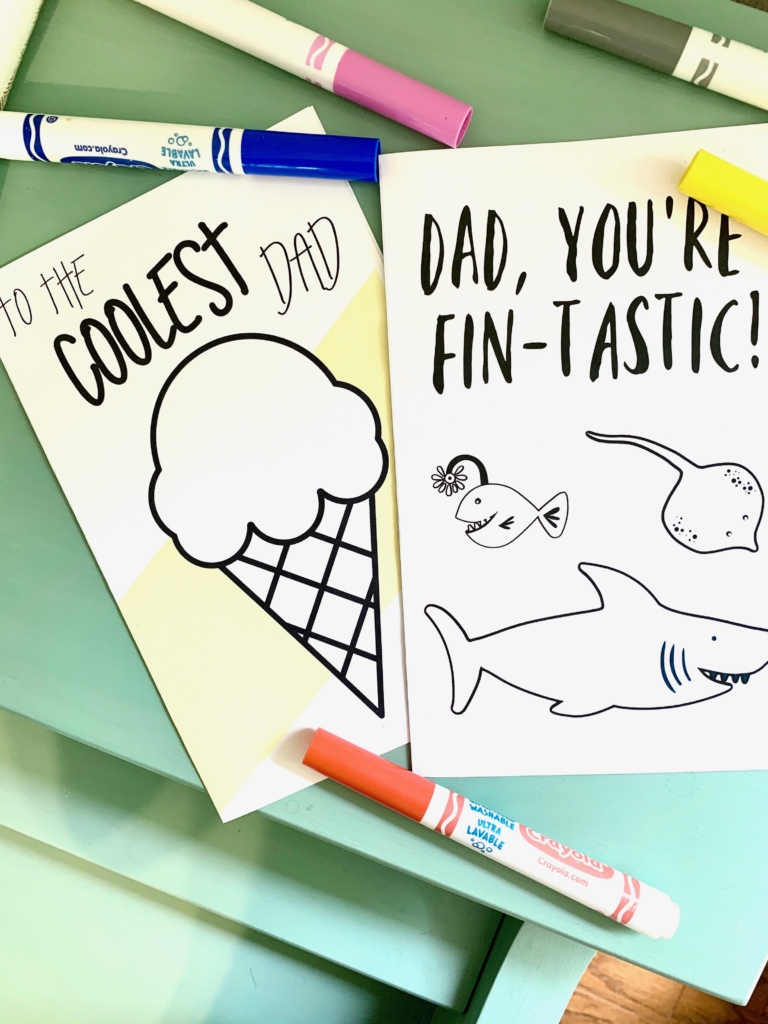 fathers day cards free printables to color six clever