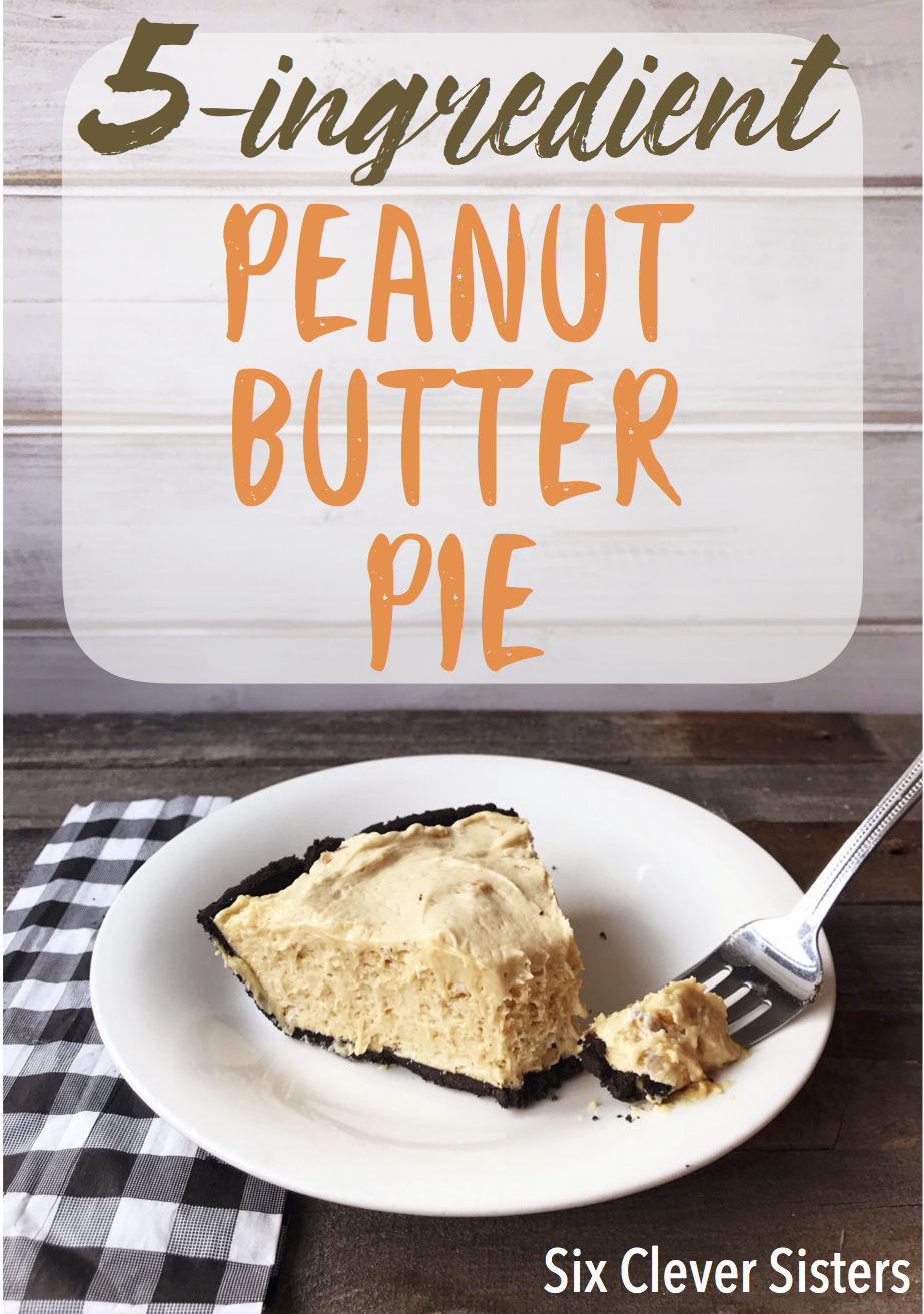 Peanut Butter Pie | Dessert | PB Dessert | Easy Recipe | Easy Desserts | Cold Dessert | Summer | Easy Dessert Recipe | Quick Desserts | Chocolate Peanut Butter | Chocolate | Pie | Food | Six Clever Sisters