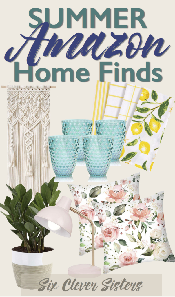 Summer Amazon Home Finds | Summer Decor | Amazon Deals | Farmhouse | Chic | Boho | Farm Decor | Home | Cheap Decor | Amazon Home | How to Decorate | Macrame | Pillows | Towels | Lamp | Soap | House Decor | Six Clever Sisters