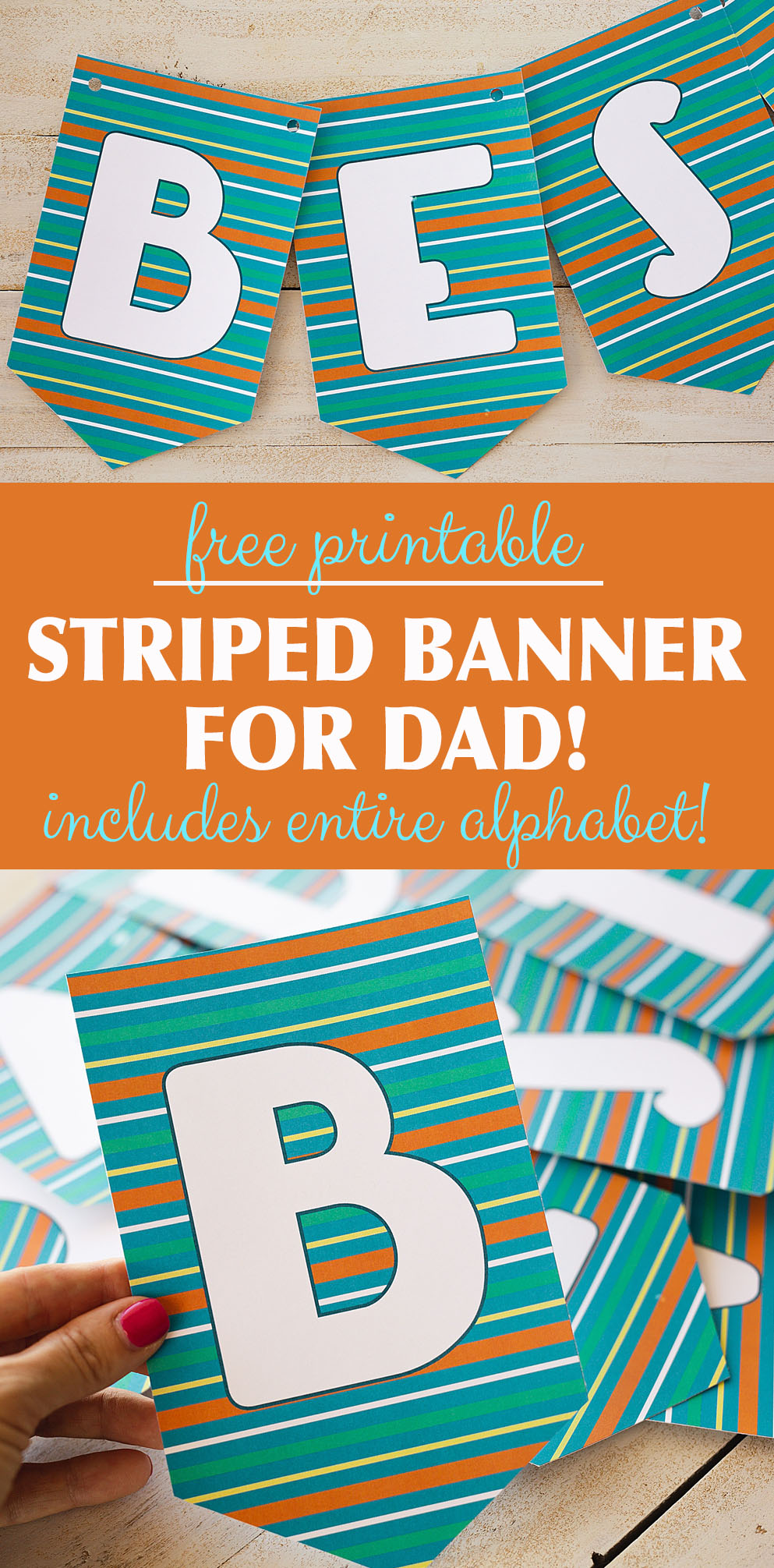 Fathers Day Banners Free Printable | Fathers Day Banner Printable | Fathers Day Banner Free | Fathers Day Banner Ideas | Fathers Day Banner DIY | BEST DAD EVER, HAPPY FATHERS DAY, and HAPPY BIRTHDAY banners on the Six Clever Sisters blog!