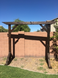 Wedding Arbor | Wedding Arch | Wedding Decor | Rustic Wedding | Wood Arbor | Wedding Ceremony Decor | Learn how to build these beautiful heavy duty arbor for a fraction of the price you would pay to buy one already made! Find the tutorial at SixCleverSisters.com