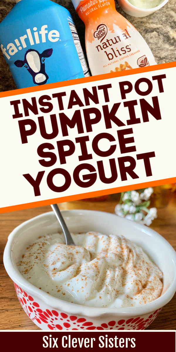 Instant Pot Yogurt Recipe | Instant Pot Easy Recipes | Breakfast Recipes | Yogurt Recipe | Pumpkin Yogurt | Pumpkin Instant Pot Recipes | Pumpkin Breakfast Recipe | Easy Pumpkin Recipe | Six Clever Sisters