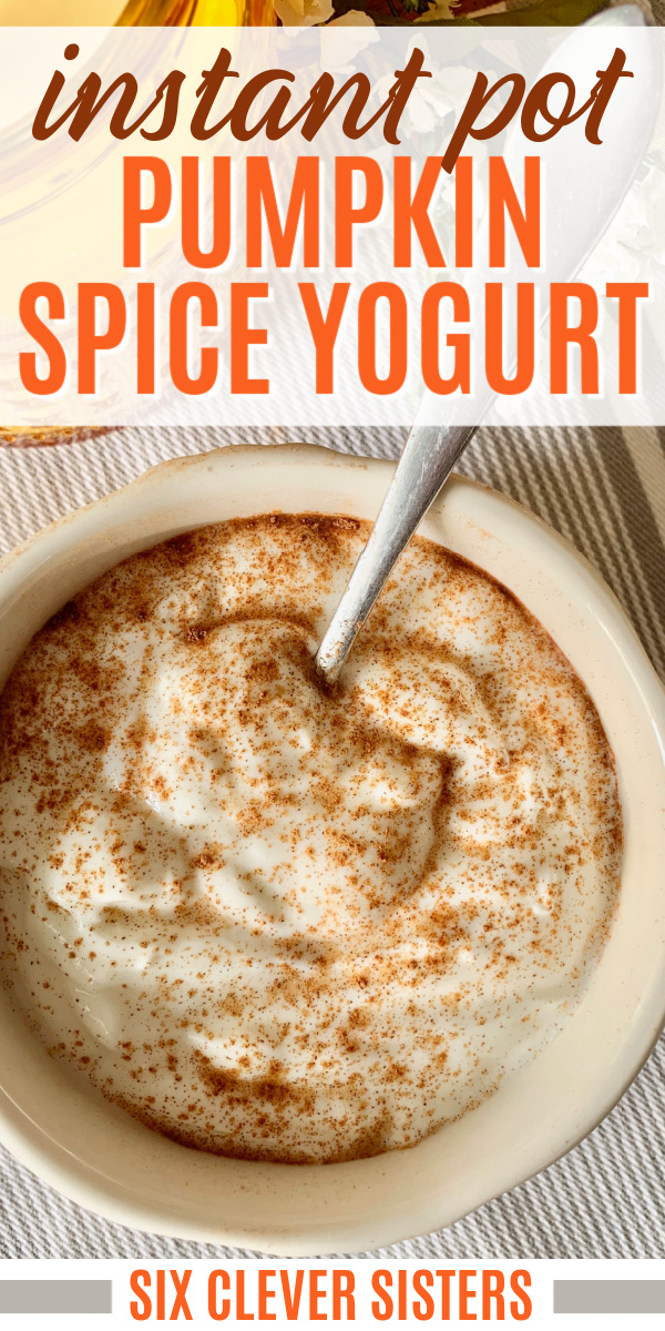 Instant Pot Yogurt Recipe | Instant Pot Easy Recipes | Breakfast Recipes | Yogurt Recipe | Pumpkin Yogurt | Pumpkin Instant Pot Recipes | Pumpkin Breakfast Recipe | Easy Pumpkin Recipe | Six Clever Sisters