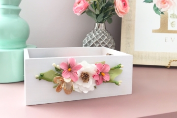 DIY Wood Floral Box | DIY Wood | Girls Room | Nursery | Bedroom Makeover | Baby Room | Nursery | Little Girls Room | Cheap DIY Wood Project | DIY Tutorial | Hobby Lobby | Floral Project | Bedroom | Bathroom | Farmhouse | Princess | Toddler Girl | Six Clever Sisters