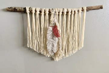 Macrame Knot | Macrame DIY | Macrame Tutorial | Yarn Wall Hanging | Macrame Feather | DIY Macrame Wall Hanging | Woodland Nursery | Baby Boy Nursery Decor | Six Clever Sisters