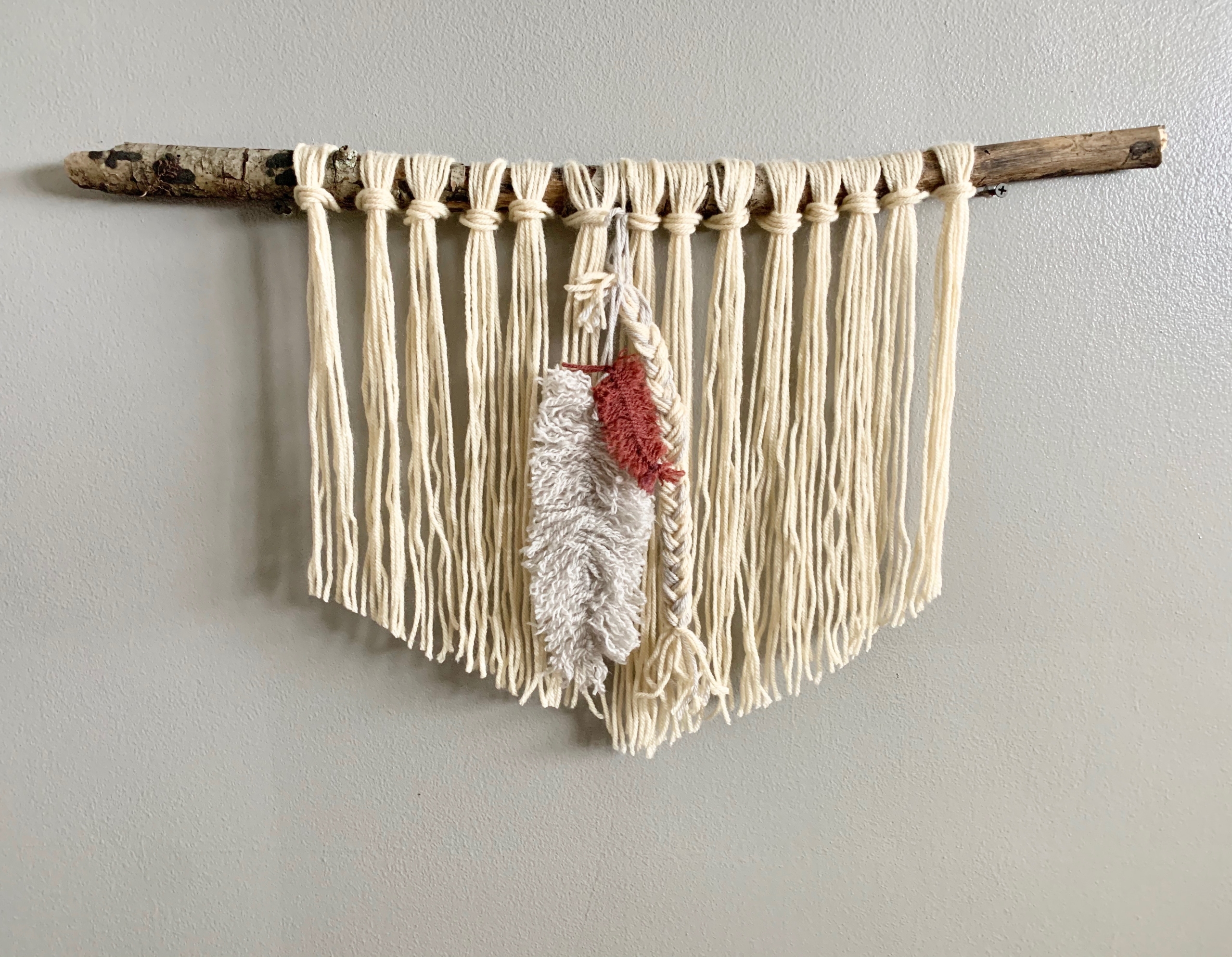 Macrame Knot | Macrame DIY | Macrame Tutorial | Yarn Wall Hanging | Macrame Feather | DIY Macrame Wall Hanging | Woodland Nursery | Baby Boy Nursery Decor | Six Clever Sisters