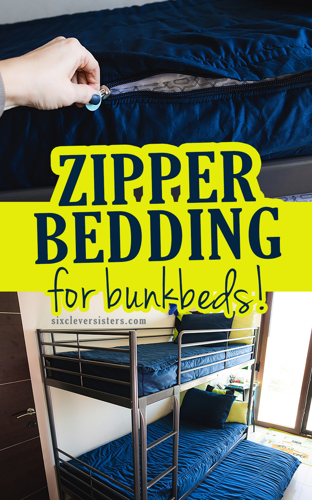 Zipper Bedding for Bunkbeds | Zip up bedding for bunkbeds | Zipper bedding for kids | How to make a top bunk 