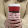 Crochet Cup Cozy | Free Crochet Pattern | Cup Cozy Pattern | Free Pattern | Homemade Gift Idea | Crochet GIft | Christmas GIft DIY | Learn how to make this crochet cup cozy using the free pattern at SixCleverSisters.com