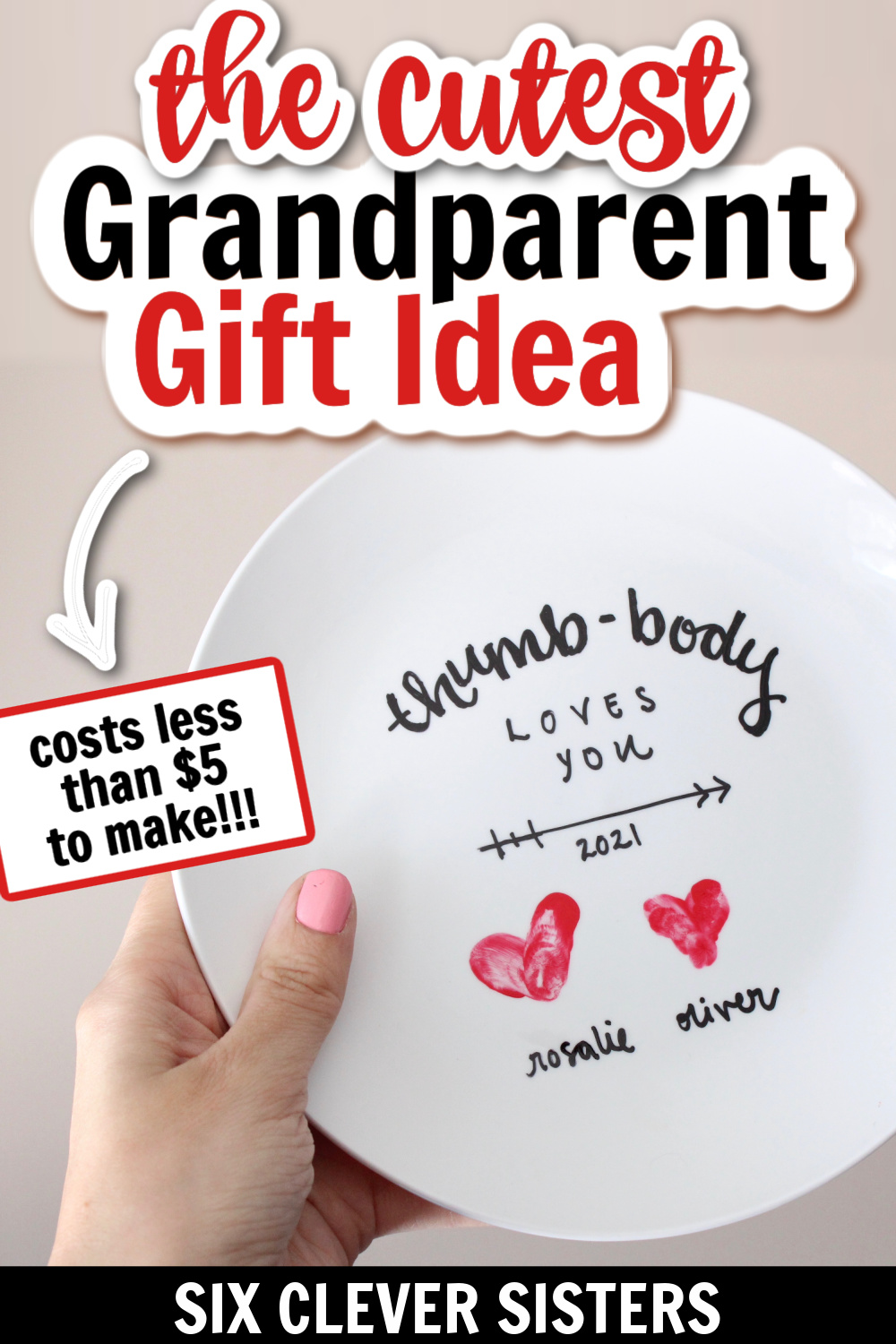 Grandparents Gift Idea | Grandparents Christmas Gift | Grandparents Day Craft | Grandma Gift Idea | Grandpa Gift Idea | Diy Gifts | DIY Valentines Gift | Sharpie Crafts | DIY Sharpie Craft | Easy Kids Craft | Six Clever Sisters