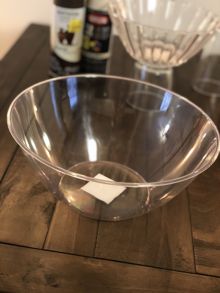 DIY Dollar Tree Pedestal Bowl | Dollar Tree Project | Dollar Tree Home Decor | DIY Home Decor | Learn how to make this inexpensive pedestal bowl using items from Dollar Tree at SixCleverSisters.com