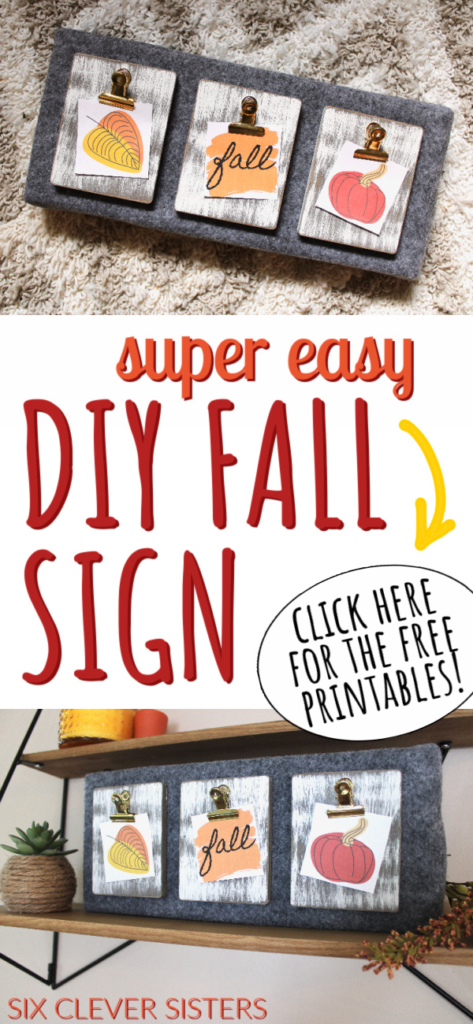 Fall Decor DIY | Fall Signs Wooden | Fall Sign DIY | Fall Sign Idea | Fall Signs Wooden DIY | How to Make a Wooden Sign | Fall Signs Wooden Porch | Fall DIY Ideas | Pumpkin DIY | Pumpkin Decor | Six Clever Sisters