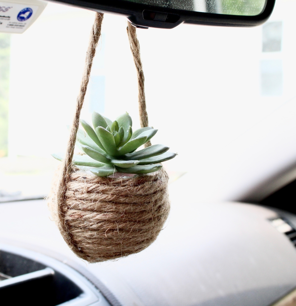 Car Plant Hanger | DIY Car Air Freshener | DIY Car Scent | Mini Plant Hanger | DIY Macrame Plant Hanger | Six Clever Sisters