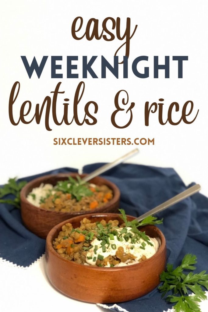 Lentils Recipe | Lentils and Rice | Easy Weeknight Meal | Easy Lentil Recipe | Healthy Lentils Recipe | Lentil Recipe | This easy lentils and rice recipe doesn't take long to make but is sure to be a comforting and warming meal for everyone! The recipe is at SixCleverSisters.com