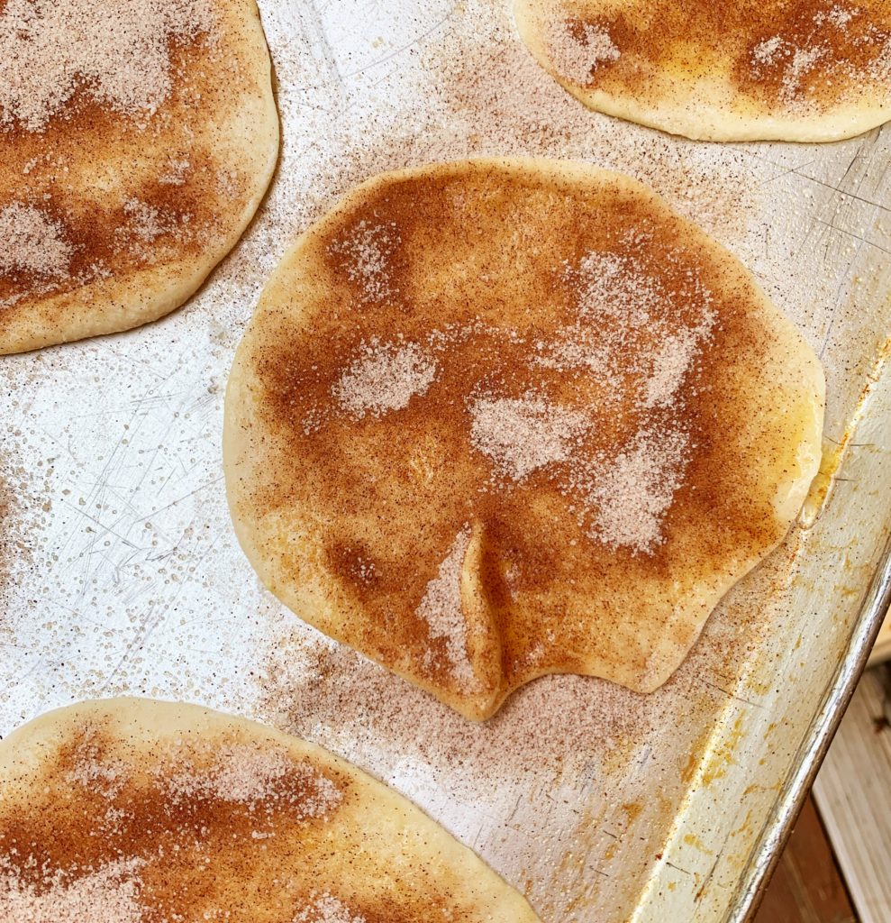 Cinnamon Bread Dippers | Cinnamon Roll | Rhodes Rolls | Frozen Bread Dough | Appetizer | Fresh Bread | Homemade Bread | Cinnamon Dessert | Flatbread | Pumpkin | Pumpkin Dip | Cream Cheese Icing | Pumpkin Dessert | Easy Dessert | Family | Thanksgiving Appetizer | Christmas Appetizer | Fall Treat | Six Clever Sisters