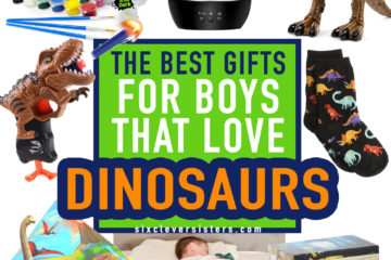 Dinosaur Gifts | Dinosaur Gift Ideas | Dinosaur Gifts for Boys | Dinosaur Gift Ideas for Boys | Dinosaur Birthday Gifts | Detailed Gift List on the Six Clever Sisters blog!