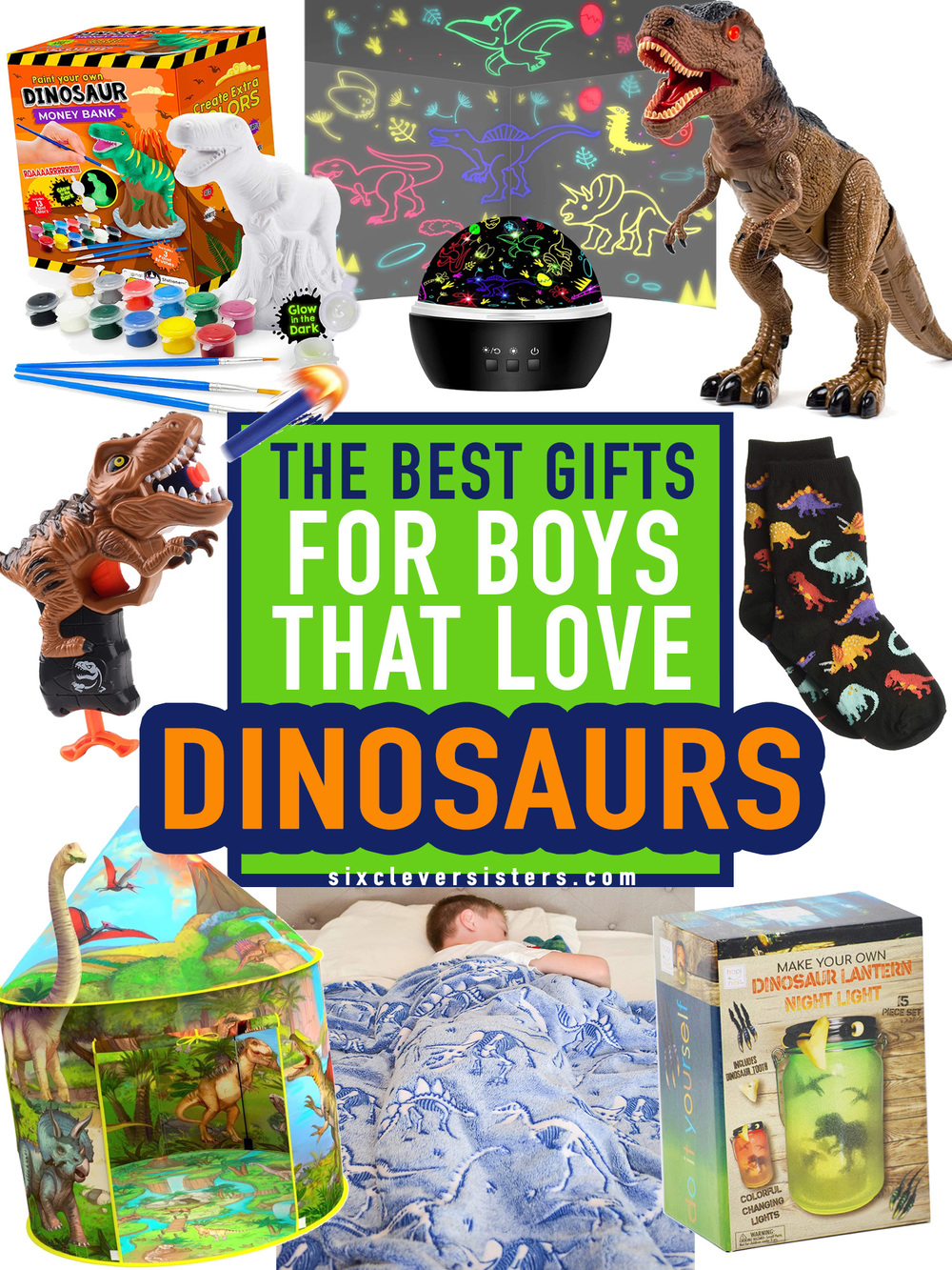 Dinosaur Gifts | Dinosaur Gift Ideas | Dinosaur Gifts for Boys | Dinosaur Gift Ideas for Boys | Dinosaur Birthday Gifts | Detailed Gift List on the Six Clever Sisters blog!