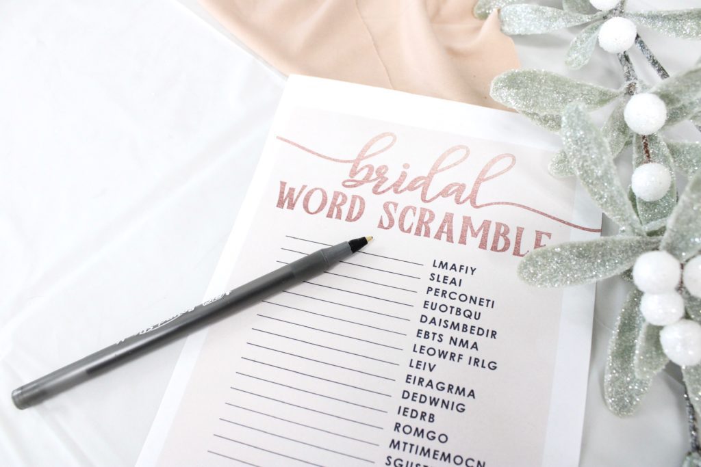 free printable bridal shower game