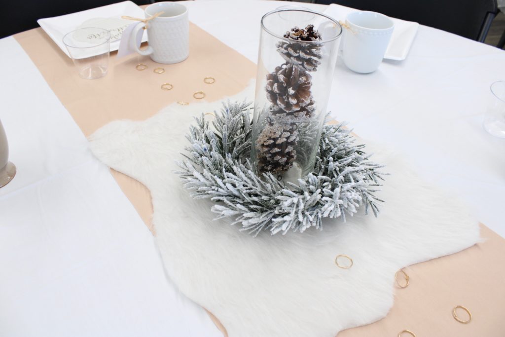 wedding fur centerpiece