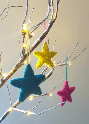 free knitting pattern star ornaments 