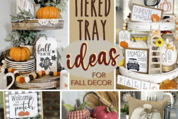 Tiered tray fall decor ideas | Fall Decor | DIY Fall | Farmhouse | Farmhouse Christmas | Farmhouse Fall | How to decorate for fall | Fall Decorations | Autumn Decor | Tiered Tray | Pumpkin Decor | Apple Decor | Burlap | Rae Dunn | Six Clever Sisters