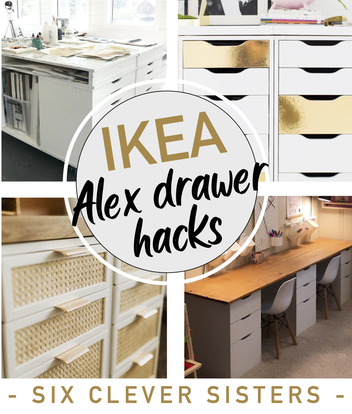 Ikea Alex Drawer Desk Hacks - Six Clever Sisters
