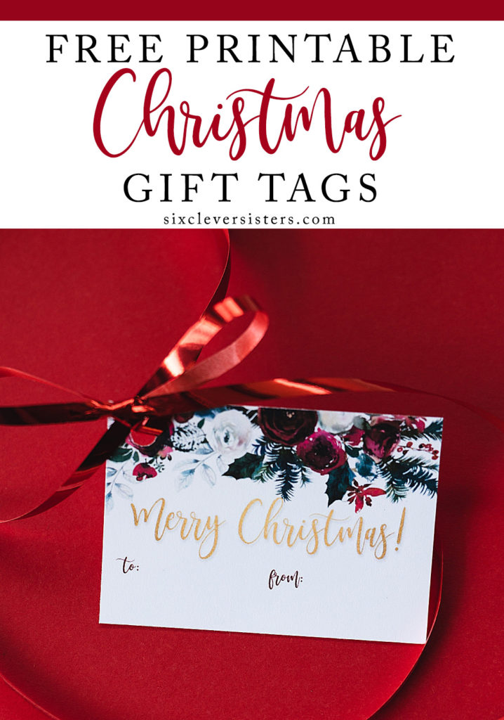 rintable Christmas Gift Tags Free | Printable Gift Tags PDF Free | Free Printable Christmas Gifts Tags pdf | Large Printable Christmas Gift Tags | Free Printable Gift Tags | Free PDF for Christmas Gift Tags available on the Six Clever Sisters blog!