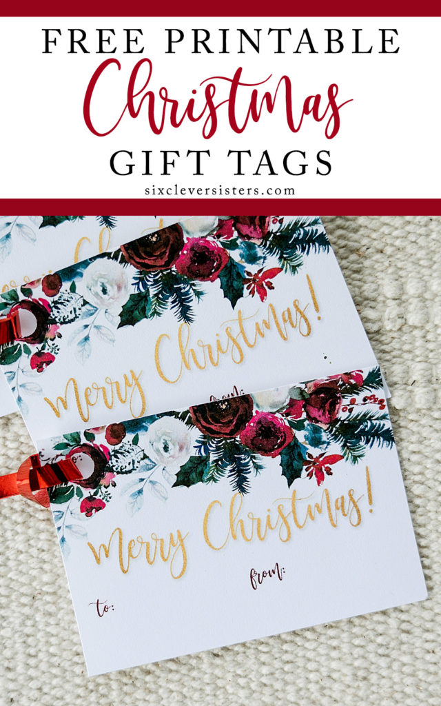 rintable Christmas Gift Tags Free | Printable Gift Tags PDF Free | Free Printable Christmas Gifts Tags pdf | Large Printable Christmas Gift Tags | Free Printable Gift Tags | Free PDF for Christmas Gift Tags available on the Six Clever Sisters blog!