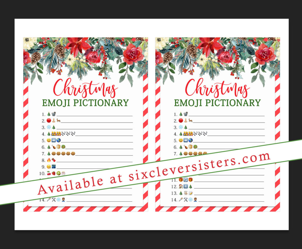 Printable Christmas Games PDF | Christmas Games for Parties | Printable Christmas Games for Groups | Printable Christmas Games for Work | Instant download PDF Christmas games & answer keys available on the Six Clever Sisters blog!