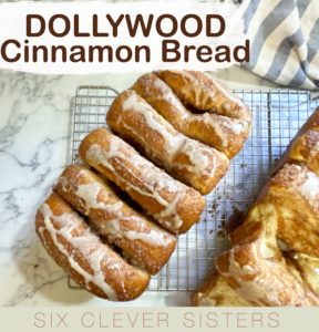 Easy Cinnamon Bread | Dollywood | Dolly Parton | Cinnamon | Frozen bread dough | Pull apart bread | Breakfast | Pastry | Easy Recipe | Easy Breakfast | Easy Dessert | Simple Bread | Dessert | Cinnamon Rolls | Homemade Bread | Homemade cinnamon bread | Six Clever Sisters