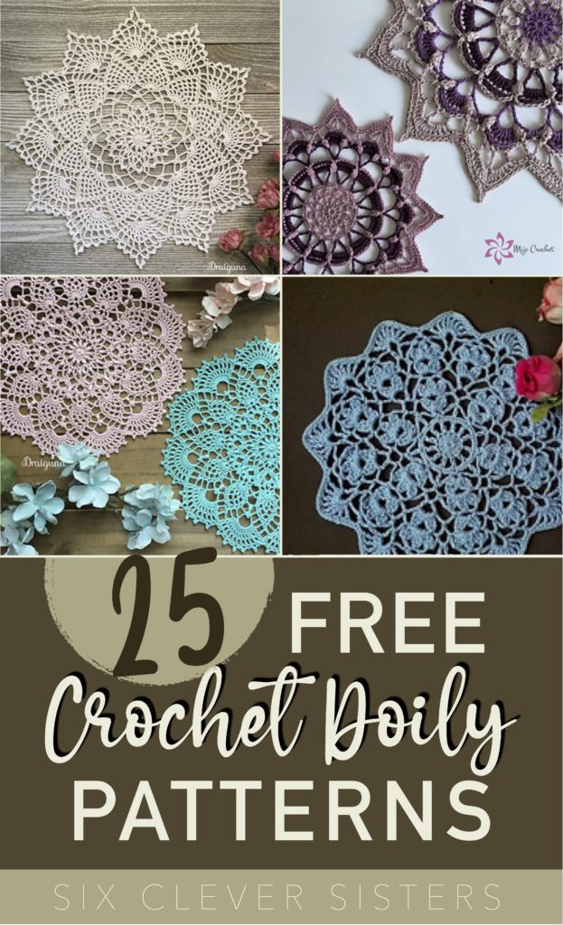 Easy Crochet Doily Patterns | Free Pattern | Crochet | Easy Crochet | Crochet Pattern | Doily | Mandala | Placemat | Crochet Coaster | Crochet Placemat | Crochet Tablecloth | Crochet Centerpiece | Crochet for beginners | Six Clever Sisters