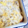 Biscuits & Gravy Casserole | Breakfast | Brunch | Breakfast for a crowd | Family Breakfast | Casserole | Gravy | Egg Casserole | Biscuits | Homemade Breakfast | Easy meal for a crowd | Large Family Meal | Six Clever Sisters