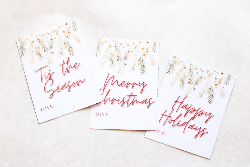 printable floral Christmas tags